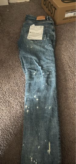 Purple Brand Distressed Paint Splatter Jeans