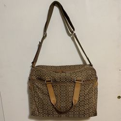 Coach Signature Monogram Laptop Messenger Bag