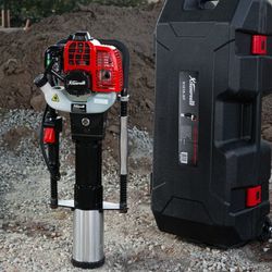 XtremepowerUS 52CC Gas Powered T-Post Driver, 1900W, Garden Fencing Tool Farm Piling Driver, Gasoline Garden Fencing Tool Machine With 2 Post Driving 