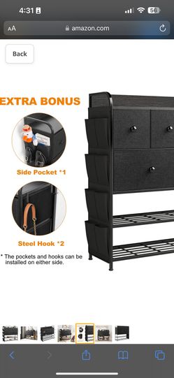 REAHOME Black Dresser for Bedroom 6 Fabric Drawer Dresser with 2-Tier  Storage Shelf Chest of Drawers Closets Large Dresser Organizer Tower for  Living for Sale in Hesperia, CA - OfferUp