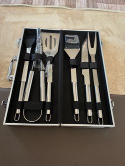 6 Pieces Stainless Steel Grilling Tool Set ...