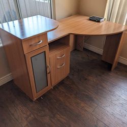Desk With Drawers and   a Cabinet