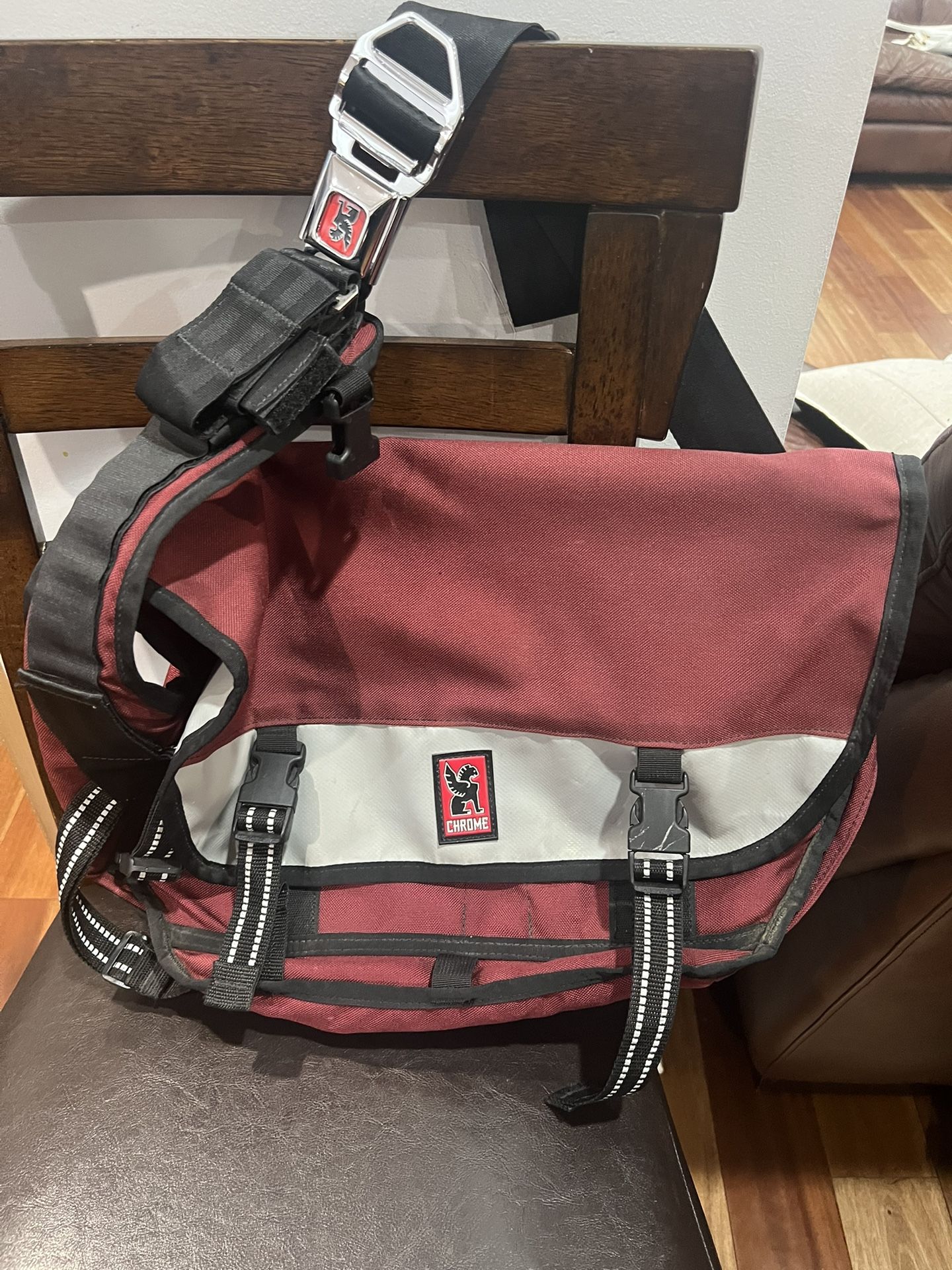 Vintage Chrome Messenger Bag