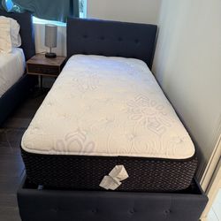 Upholstery Twin Size Bed- Mattress 