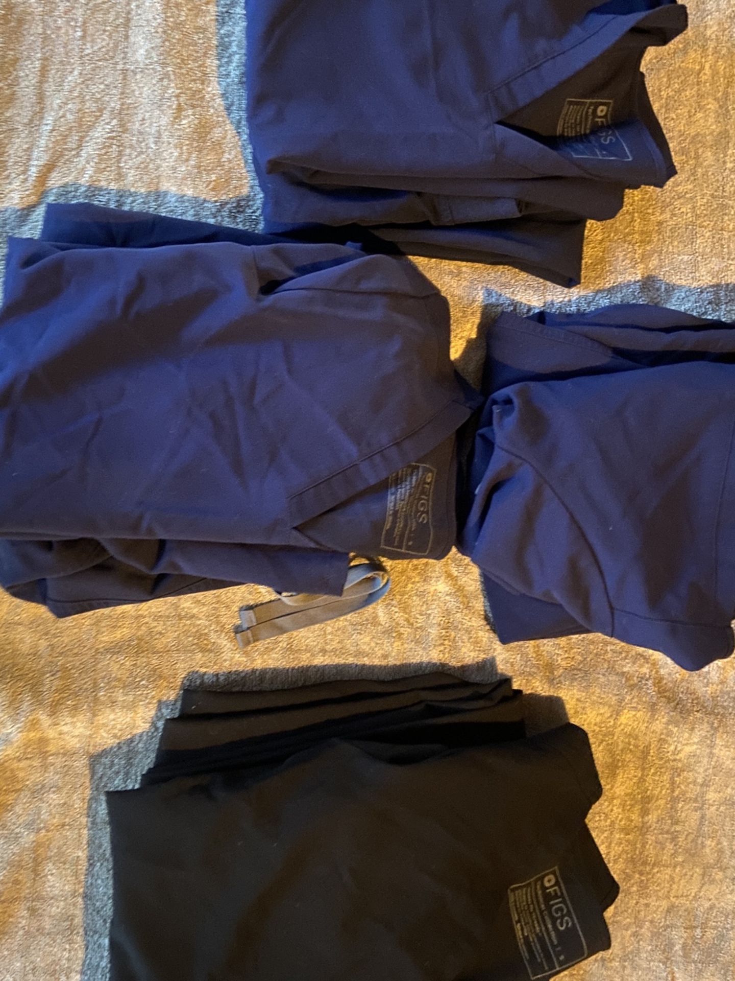 Figs Scrubs Pants and Tops Womens Small Navy and Black - 4 sets