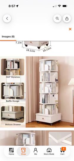 Colby Rotating 69 in. Tall White MDF 6-Shelf Corner Bookcase with Drawer and Lockable Wheels , missing instruction manual