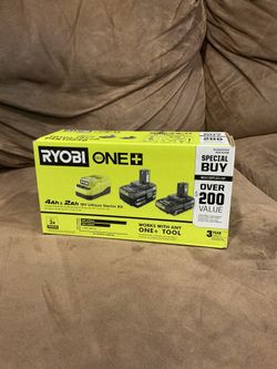 ONE+ 18V Lithium-Ion Starter Kit with 2.0 Ah Battery, 4.0 Ah Battery, and Charger