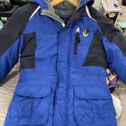 London Fog Boys Fleece Lined Hooded Puffer Jacket Sz 7