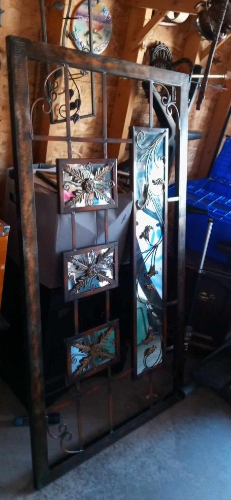 Bronze Wrought Iron Mirrored Wall Mountable Indoor/Outdoor Home Decor
