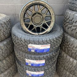 17” 6X139.7 RIMS AND TIRES 265/70/17 ALL TERRAIN NUEVAS NEW RIMS AND TIRES