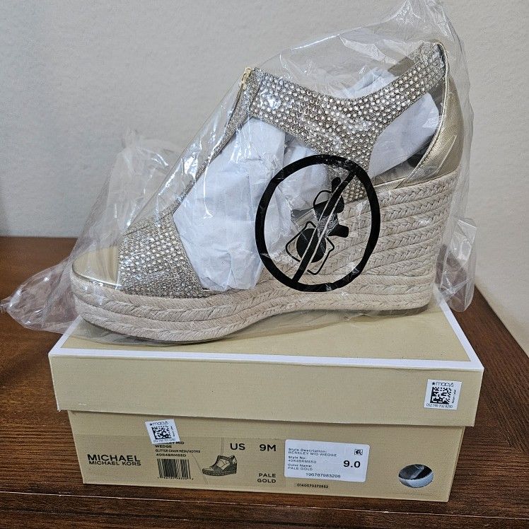 Michael Kors Wedge Sandals New In Original Box Size 9