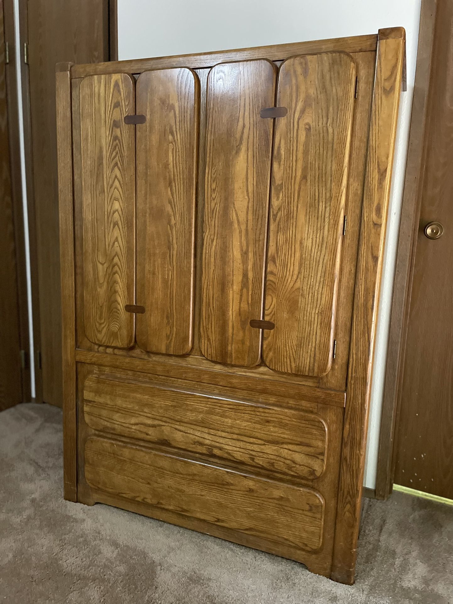 80s Solid Oak Dressers + Mirror & Nightstand