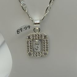 925 Sterling Silver Chain And Pendant