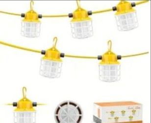 50' 5-Light Caged Construction Style String Lights