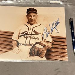 Enos Slaughter Autographed 8”x10” Photo !