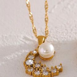 Stainless Steel Moon Necklace 