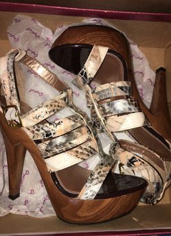 Snake skin print heels