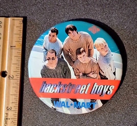Large 3" Backstreet Boys 1998 Jive Records Boy Band Vintage Collectible Button Pinback Lapel Pin A-1