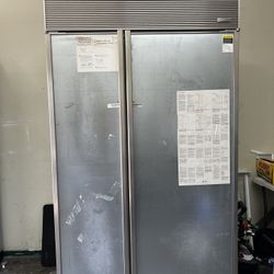 Sub Zero 48”Wide Stainless Steel Panel Ready Built In Side By Side 