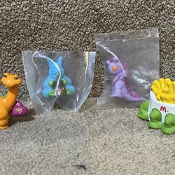 Vintage 1986 Set 4 McDonald's Tinosaurs Fryosaurus Happy Meal Toys Dinosaurs