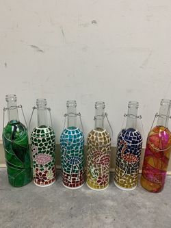 6 Botellas Cristal Gaudi Decorativas