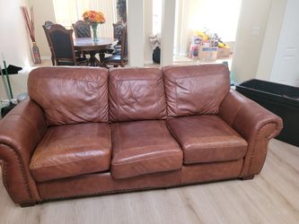 Full Leather Couch $100 Today