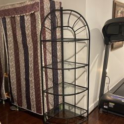 Wrought Iron corner Shelf Black 