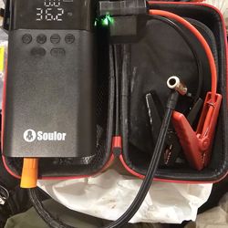 Battery jumper and air compressor