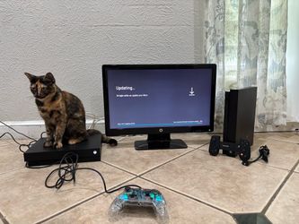 Xbox One X 500GB Setup Bundle - 2 Consoles, Chair, Monitor, Backbone