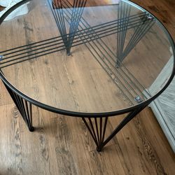 Glass coffee table