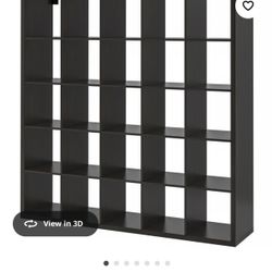 Black Shelving Unit Or bookshelf With Storage Bins Included
