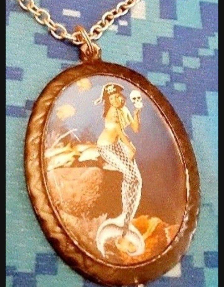 15 Inch Chain 2 Inch Mermaid Pendant - See More Information Below 