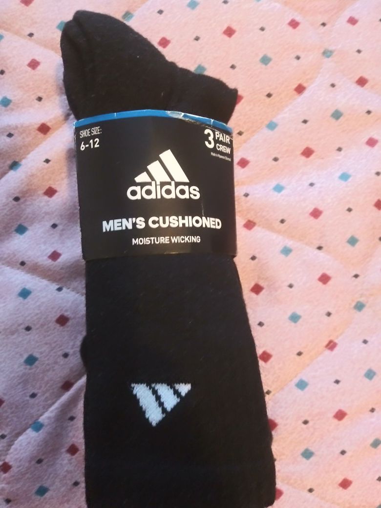 Adidas Moisture Wicking Crew Socks New