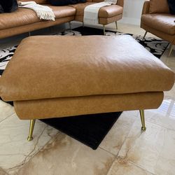 Albany Park Lido Ottoman in Vegan Leather