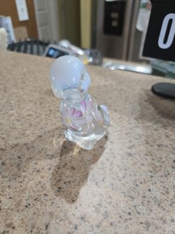 Fenton Opalescent hand-painted glass duck figurine. 