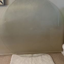 Extra Large 54” Round 3/8” Thick Tempered Glass Tabletop With Umbrella Hole Patio Table Top
