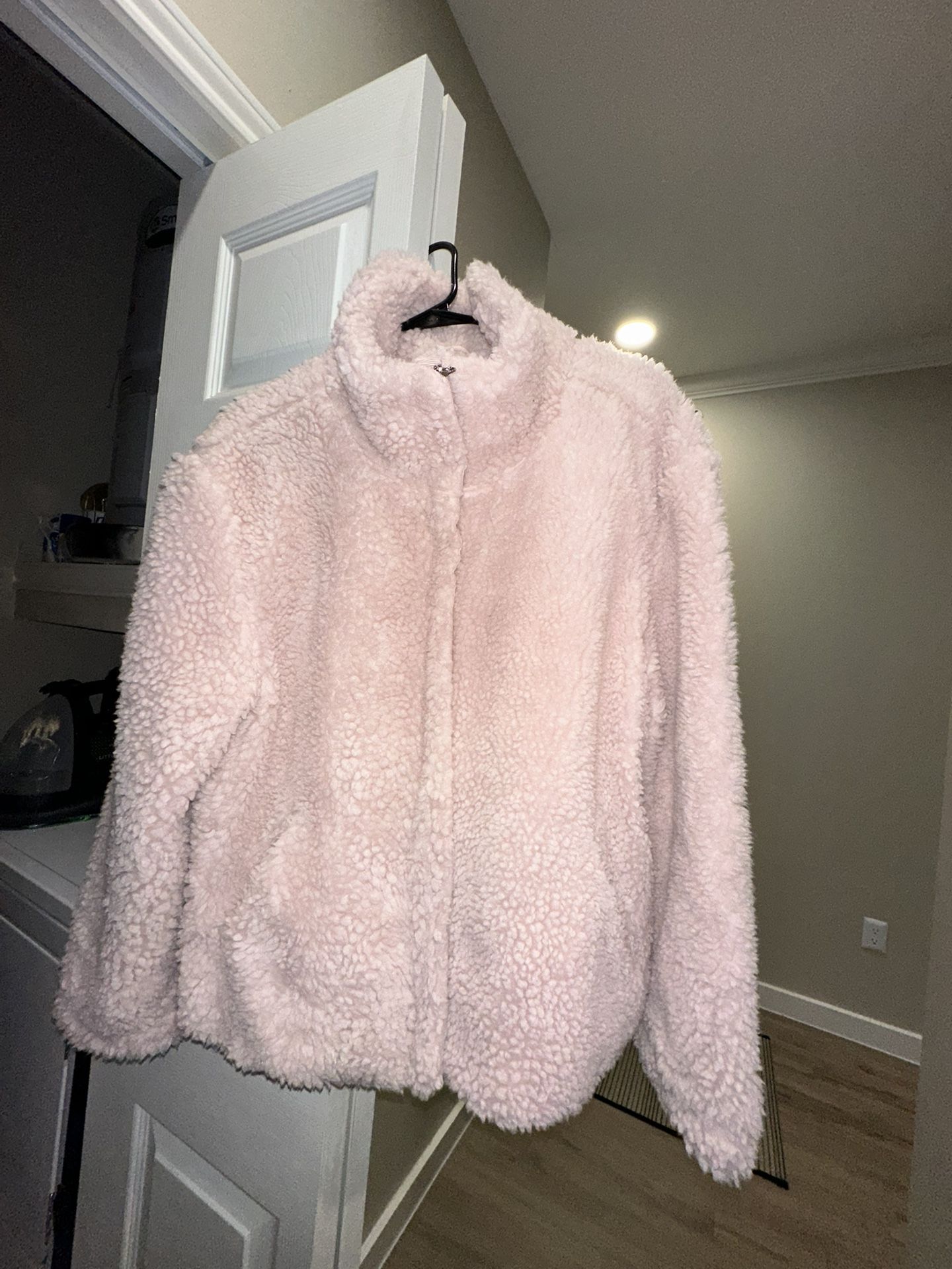 PacSun Light Pink Sherpa Fleece Jacket