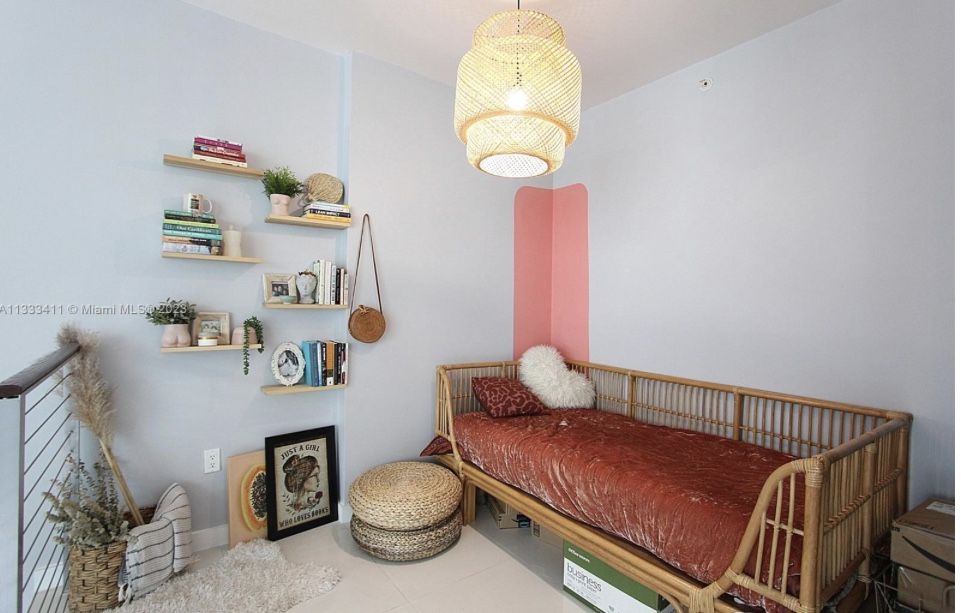 World Market Honey Rattan Daybed Frame + Twin Mattress