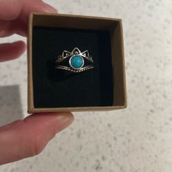  Titanium Acrylic Turquoise Ring Size 7 