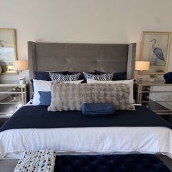 Z Gallerie King bedframe! Slightly worn! $1000