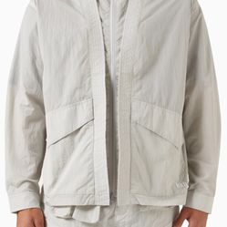 Kith light grey Fulton Kimono Track Jacket windbreaker Wrinkle Nylon NWT XS