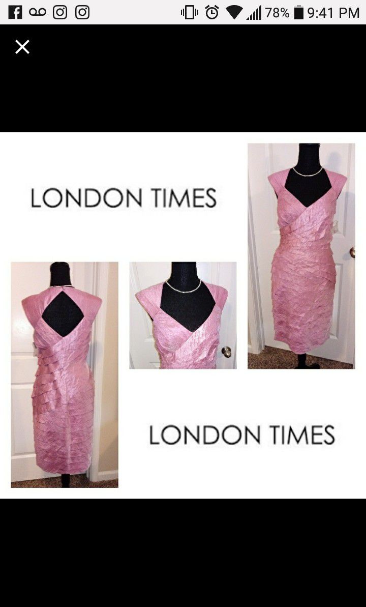 ⭐NEW⭐ London Times Blush pink cocktail dress Sz 8