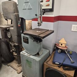 Delta 14" Band Saw Wood Cutting Bandsaw With Original Enclosed Stand Made In U.S.A. Single Speed