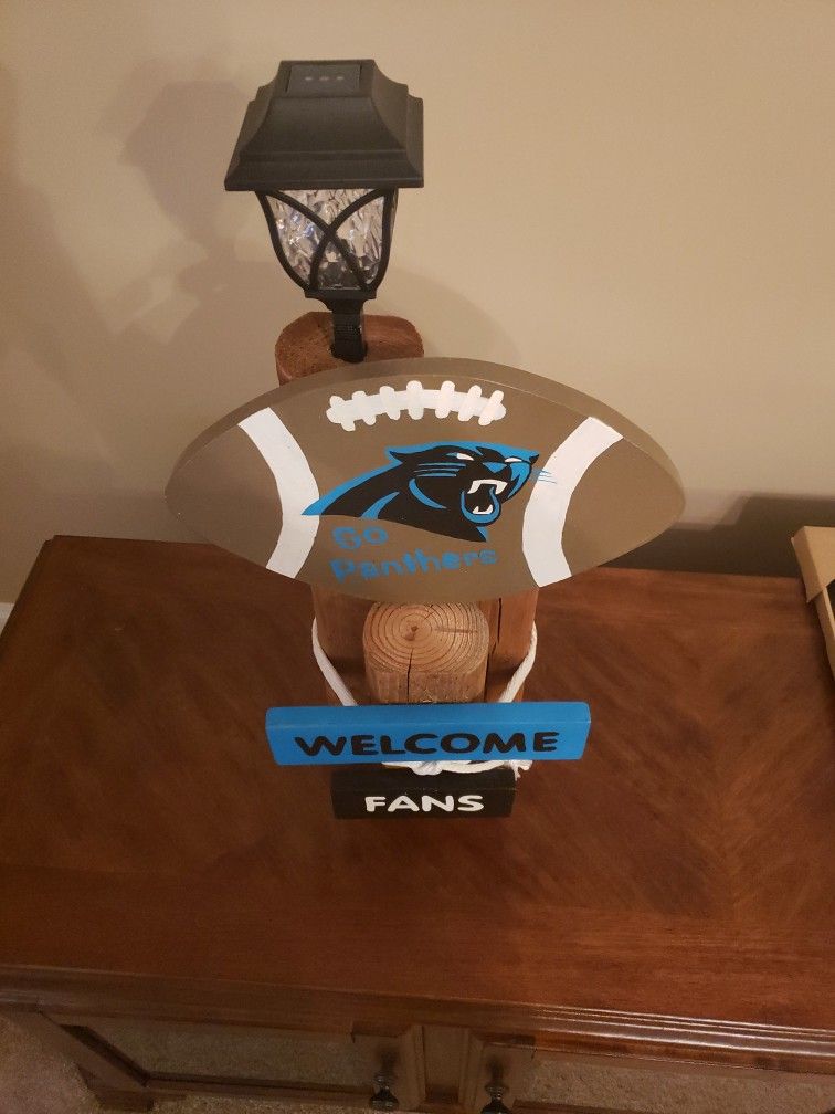 Carolina Panther Yard Sign With Light