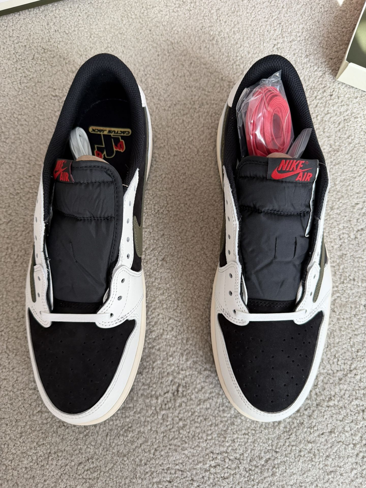 Jordan 1 Retro Low OG x Travis Scott Olive, Size 13W/11.5M