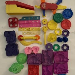 Huge Lot Play-doh molds tools Dinosaur Batman extruder and more