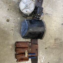 Leather tie wire belt