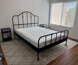 IKEA SAGSTUA Queen Bed-frame with Luröy Slats (mattress included)