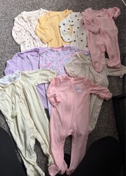 0-3 &3-6 month baby girl pjs