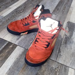 Red Jordan 5s 9 In Women 7( In Men)
